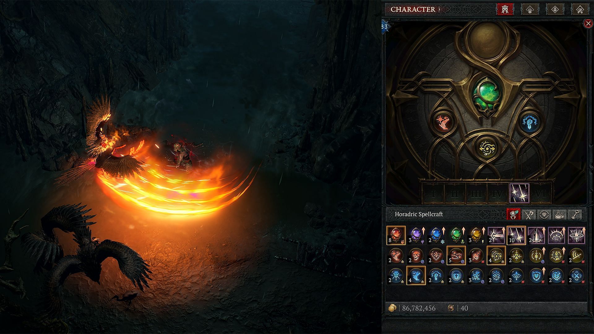 Pull in surrounding enemies inside an Ocular Ring and deal massive damage as stars fall upon them in Diablo 4 (Image via Blizzard Entertainment)